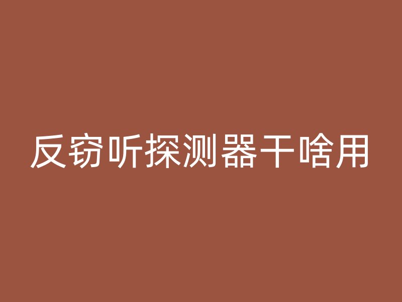 反窃听探测器干啥用